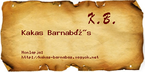 Kakas Barnabás névjegykártya