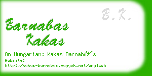 barnabas kakas business card